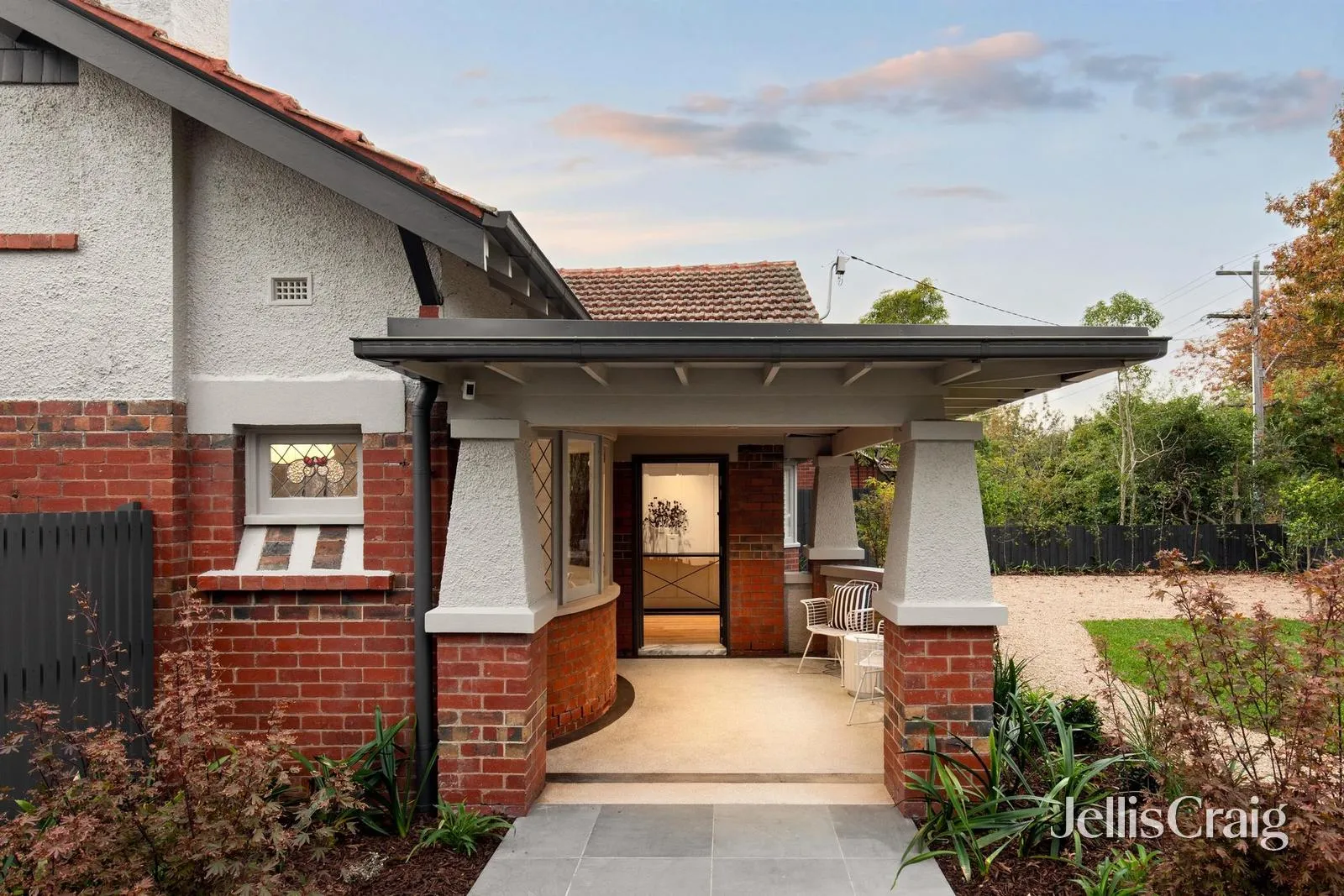 Glen Iris bungalow restored street frontage and porch